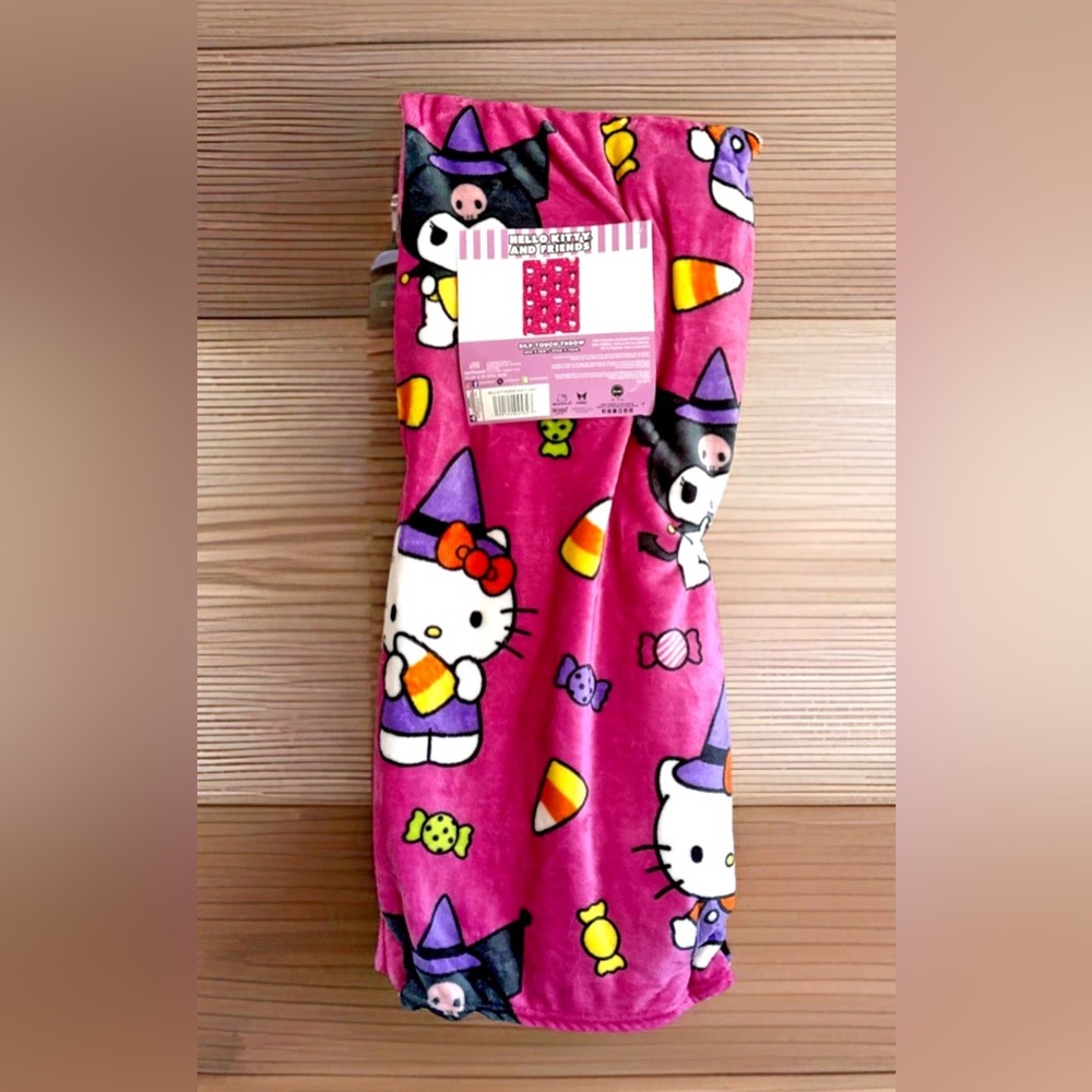 Hello Kitty Kuromi Wants Candy Print Halloween Throw Blanket 50"x70" Soft